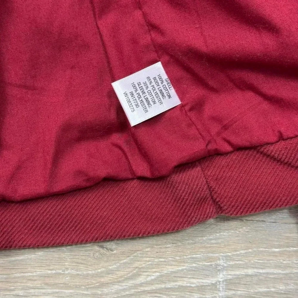 Y2K Mossimo‎ Burgundy Corduroy Double Breasted Pea Coat Cotton Jacket Wom Sz M/L